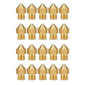 3dmkspaceu Mk8-20 20pcs 3d Printer Brass Nozzles Mk8 0.4mm High Temperature Resistant Compati