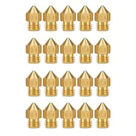 Mk8-20 3dmkspaceu 20pcs 3d Printer Brass Nozzles Mk8 0.4mm High Temperature Resistant Compati