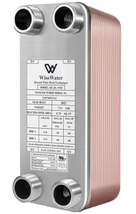 Bl26-30d Ab Exchanger 4x12 30 Plates Water To Heat Copper Ss316l Stainless S