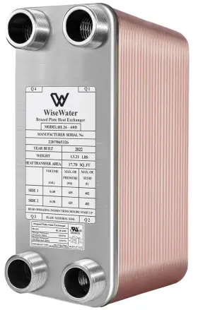 Bl26-60d Ab Plate Heat Exchanger 4 Inch X 12 60 Plates Water To Copper