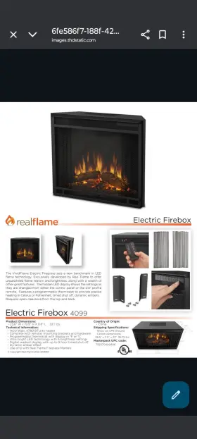Qf4570rrc Accumulair Reconditioned Comfort Glow Mobile Electric Fireplace 4 600 Btu
