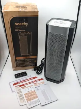 Lucas-enfg3a Aeocky Lucas Fan Heater 1500w Ptc For Indoor With Remote 70 Oscillation