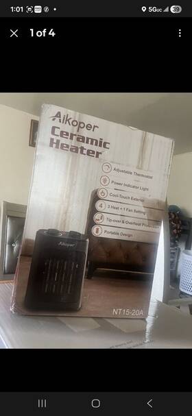 Aikoper Nth15-20a 1500w Ceramic Tower Heater Black