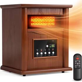 Airo Comfort 445015438494 1500-watt Portable Wood Electric Quartz Space Heater With Remote Control Thermos
