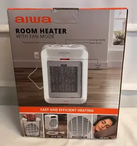 Wsh3-1002-wht Aiwa 1222-y-088 Room Heater With Fan Mode Model Nib