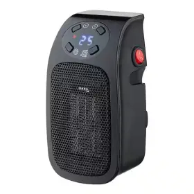 Wsh3-1003-blk Aiwa 7.87 In Electric Outlet Ceramic Plug-in Space Heater Lcd Digital Screen