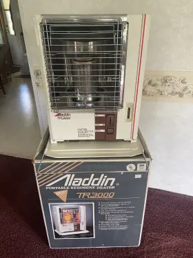 Tr-3000 Aladdin Vintage Tr3000 Portable Kerosene Heater White Original Box With Wick