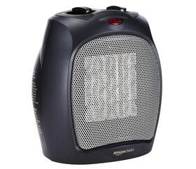 Amazon Basic 131/124-446 1500w Ceramic Space Heater Portable Indoor Thermostat Safety Compact Black