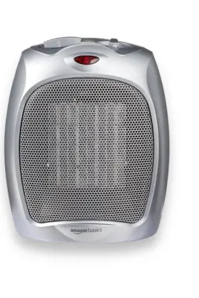 1500w Amazon Basics 642047336797 Ceramic Personal Heater With Adjustable Thermostat Silver