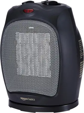Amazon Basics 819079021836 Oscillating Ceramic Space Heater Portable For Black