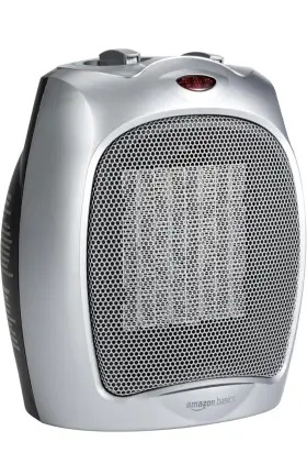 Dq1927-y-silver Amazon Basics Ceramic Space Heater Portable 1500w - Silver