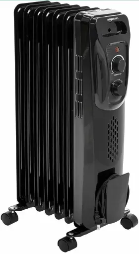 Ny1507-15k Amazon Basics Indoor Portable Radiator Heater 1500w Made Of Durable Rust-resistant Steel Black