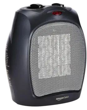 1500w Amazonbasics 445053312398 Amazon Basics Ceramic Personal Heater With Adjustable Thermostat Black