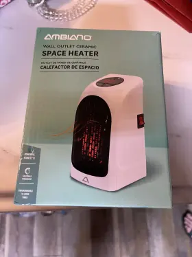 841106 Ambiano Ceramic Space Heater Wall Outlet Digital Led Display Timer Protection