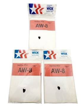 American Wick 11008 Lot Of 3 Aw-8 Kerosene Heater Wicks All Cotton New Sealed