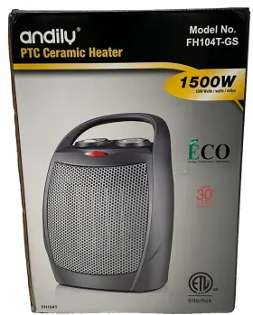 Fh104t-gs Andily 1500w Ptc Ceramic Space Heater Adjustable Thermostat