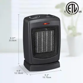 Fh105b Andily Space Heater With Adjustable Thermostat 1500w Ceramic Portable 4 Mo