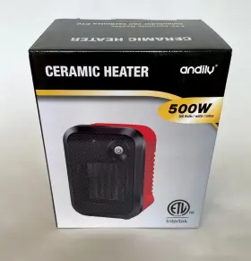 X002lb6wvd Andily Ceramic Heater Small Portable 500w Red Electric For Indoor Use New In Box