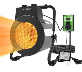 1500w Aobmaxet 705353451911 Electric Greenhouse Heater With Thermostat - Stainless Steel Outdoor Fan