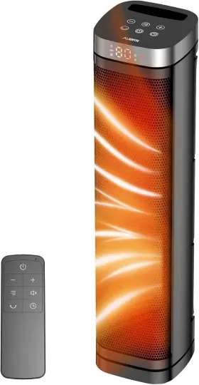 Ptc-sl2403 Aubkn Portable Space Heater 1500w Ceramic Heating Fan With Thermostat Remote Control