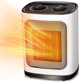 Auseo Ptc-3618wh 1500w Compact Ceramic Heater Fast Quiet Safe Energy Efficient