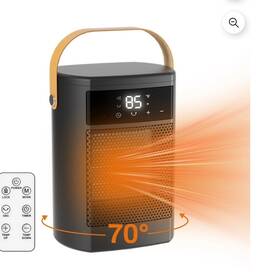 Behome Xy-617s 1500w Space Heater Ptc Ceramic Portable With Remote 70 Oscillating 12h