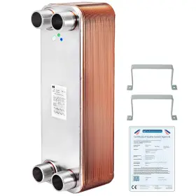 40-plate Bestequip 197988720485 3 Inch X7.5 Brazed Heat Exchanger 316l 3/4 Mpt Beer Wort Chiller