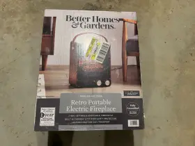 1500w Better Homes & Gardens 971358490123 Retro Portable Fireplace Ceramic Electric Heater