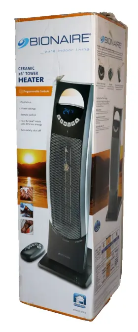 Bch9300-cn Bionaire Bionare Ceramic 26 Inch Tower Heater Works Great No Remote