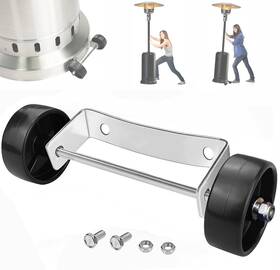 Birheatry 714243866278 Universal Patio Heater Wheel Kit - Stainless Steel Silver 7.87 Inches