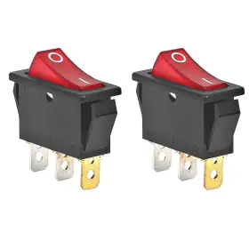 120927-24 Boaisdhy 743570687812 2 Pack On Off 120 Volt 3 Prong Plug Rocker Switch Lighted For Elect
