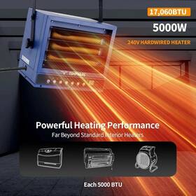 Branded 5ca33b48c-ae5a0daf30 Garage Heater Electric 240v 5000-watt Hardwired Ceiling Mount Shop Hea
