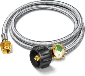 Ban0001 Branded 6ft Propane Regulator Hose Replacement W Gauge For Mr. Heater Big Buddy Coleman