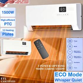 Branded Ltnc-ptc-sl002-w Electric Wall Heater 1500w Fast Heating Quiet Remote Timer Eco Mode Oscillation