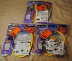 Brasscraft Cssl114te-36-x Lot Of 3 Gas Heater Connectors 3/8 X 36 Inch For Space Heaters And Dryers