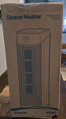 Breezome Mg34qn Space Heater Indoor 1500w Ptc Electric With Remote Black Nib