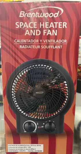 H-f304bk Brentwood New Space Heater And Fan