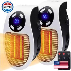 Brightown B0dpq82mp3 450w Wall Plug-in Heater With Remote Thermostat Led Display Timer