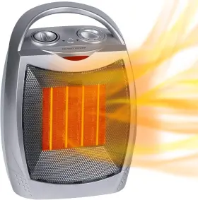 Ptc-906e Brightown Portable Electric Space Heater 1500w/750w Personal Room With Thermostat
