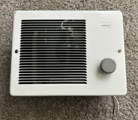 Broan 026715002573 174 Wall Heater White Grille With Built-in Adjustable Thermostat