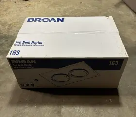 Broan 026715002610 163 Full Complete Unit In Ceiling Wall Two Bulb Heater Retail Packaging