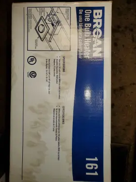 161-h Broan One Bulb Ceiling Heater Bathroom Light Infrared Not Included
