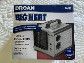 6201-a Broan 6201a Nib-broan-nutone Big Heat Portable 1500 Watt Ceramic Air Heater Rvs