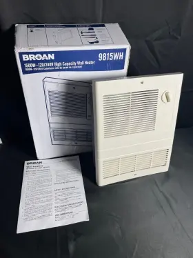 9815wh Broan White High Capacity Wall Heater With Built-in Adjustable Thermostat