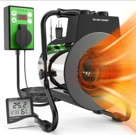 Green2 Buyplus Greenhouse Heater With Digital Thermostat 1500w Outdoor Heaters For Pat