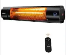 Cadet 027418652157 Pasapair Electric Patio Wall Mount Heater Infrared Indoor 9h Timer Remote