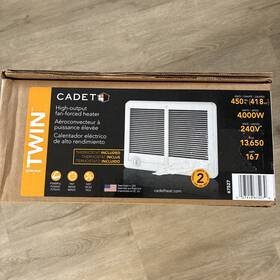 Cadet 027418675279 New Cstc402tw Com-pak Twin Electric Wall Heater 240/208 Volt 4000/3000w