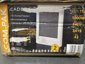 1000w Cadet 67505 240v In-wall Fan-forced Heater With Thermostat In White