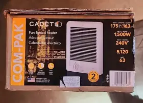 Csc151w Cadet 67553 Wall Electric Heater With Thermostat 1500 Watt - White New