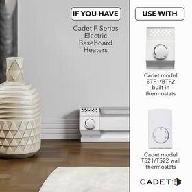 Cadet 744110049602 Electric Baseboard Heater Convection White Steel-sheathed 240/208-volt